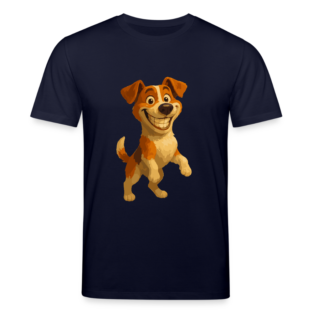 Jack Russell Terrier T-Shirt breit grinsend – süßer Cartoon Hund, lustiges Motiv für Hundeliebhaber & Geschenkidee für Tierfreunde - Navy