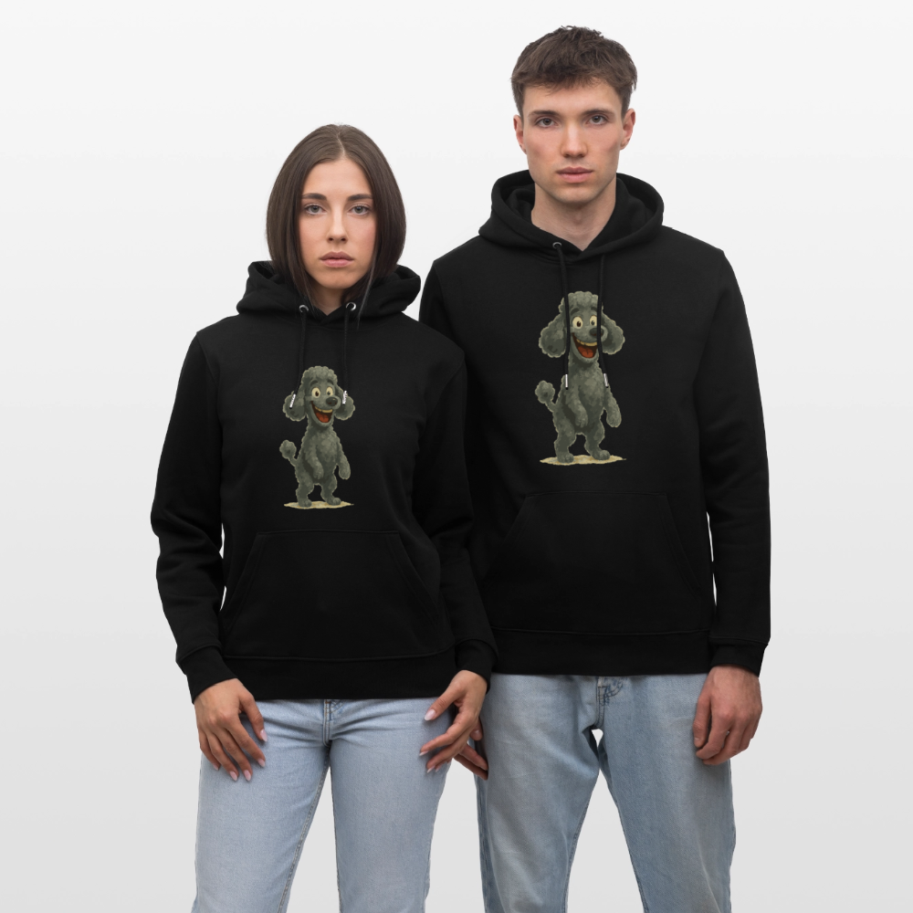 Pudel Hoodie mit breitem Grinsen Lustiger Cartoon – Witziges Hunde Design für Pudel Fans und Hundeliebhaber - Schwarz