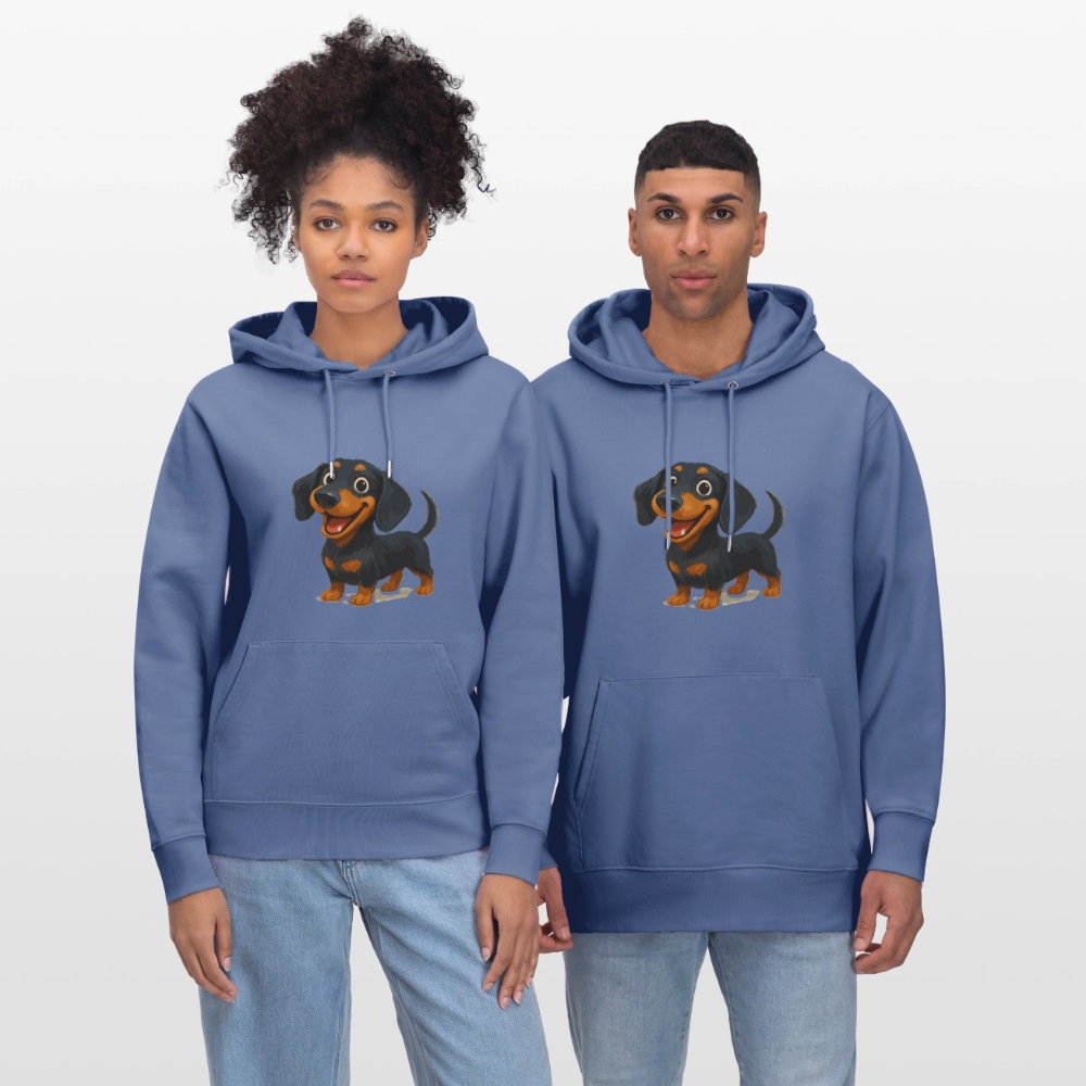 Dackel Hoodie – Fröhlicher Cartoon Dachshund | Niedlicher Hund Pullover Geschenk für Hundefans - Blau