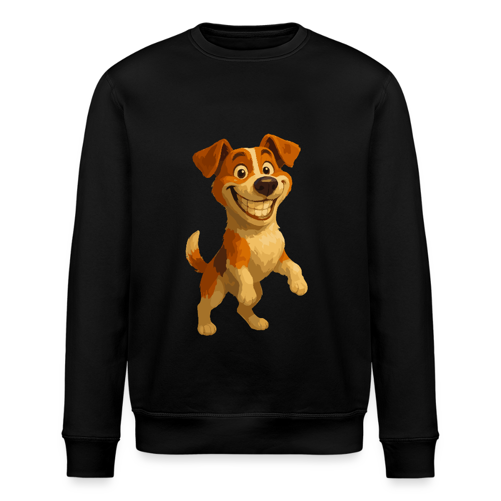 Jack Russell Terrier Sweatshirt breit grinsend – süßer Cartoon Hund, lustiges Motiv für Hundeliebhaber & Geschenkidee für Tierfreunde - Schwarz