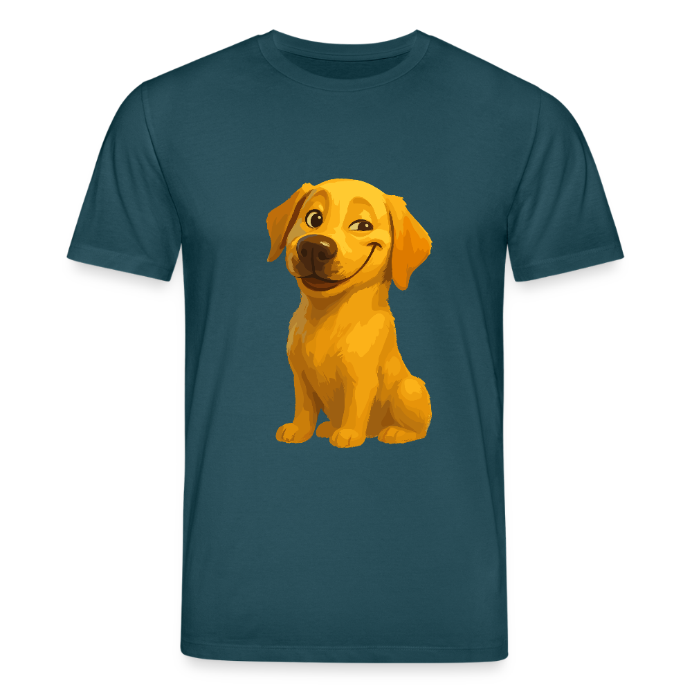 Labrador T-Shirt – Grinsender Cartoon Hund | Lustiges Geschenk für Hundebesitzer, Hundefans und Labrador-Liebhaber - Dunkles Petrol