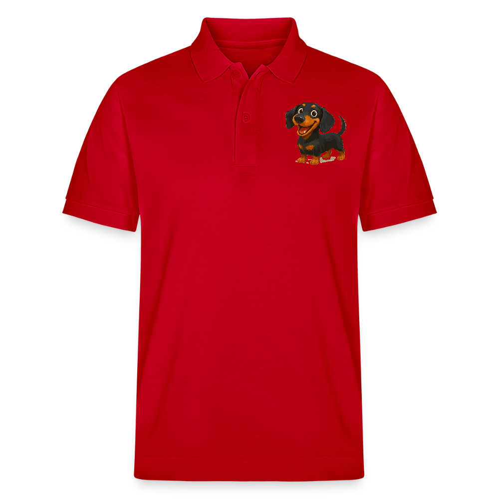 Dackel Poloshirt – Fröhlicher Cartoon Dachshund | Niedlicher Hund Pullover Geschenk für Hundefans - Rot