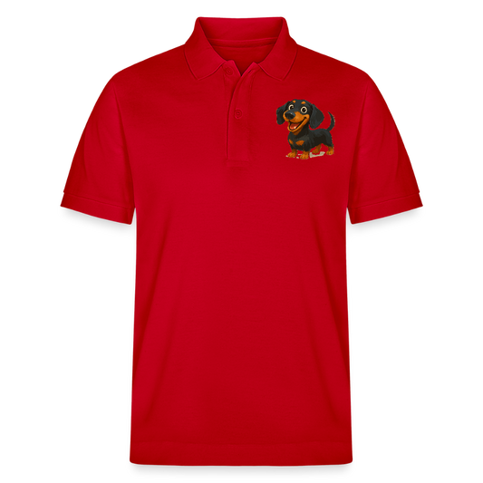 Dackel Poloshirt – Fröhlicher Cartoon Dachshund | Niedlicher Hund Pullover Geschenk für Hundefans - Rot