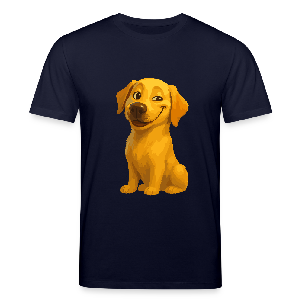 Labrador T-Shirt – Grinsender Cartoon Hund | Lustiges Geschenk für Hundebesitzer, Hundefans und Labrador-Liebhaber - Navy