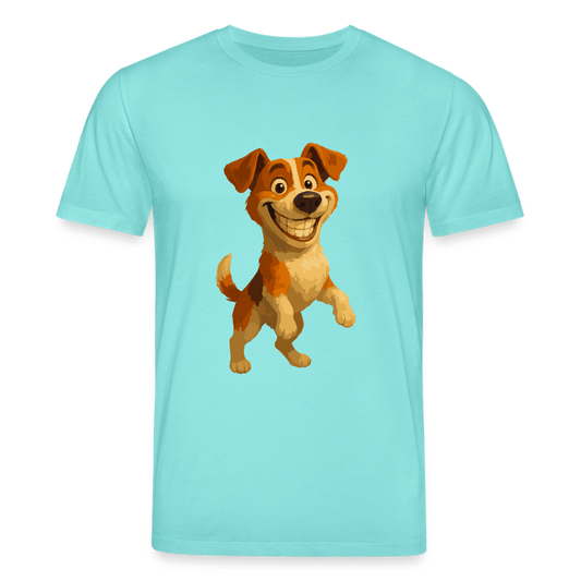 Jack Russell Terrier T-Shirt breit grinsend – süßer Cartoon Hund, lustiges Motiv für Hundeliebhaber & Geschenkidee für Tierfreunde - Poolblau