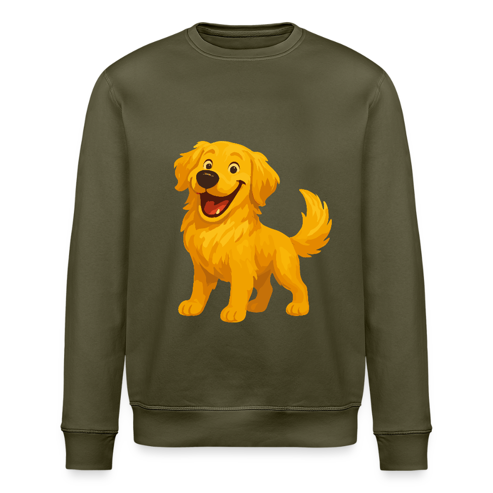 Golden Retriever Sweatshirt Fröhlicher Cartoon – lachendes Hundemotiv, süßes Geschenk für Hundeliebhaber und Tierfreunde - Khaki