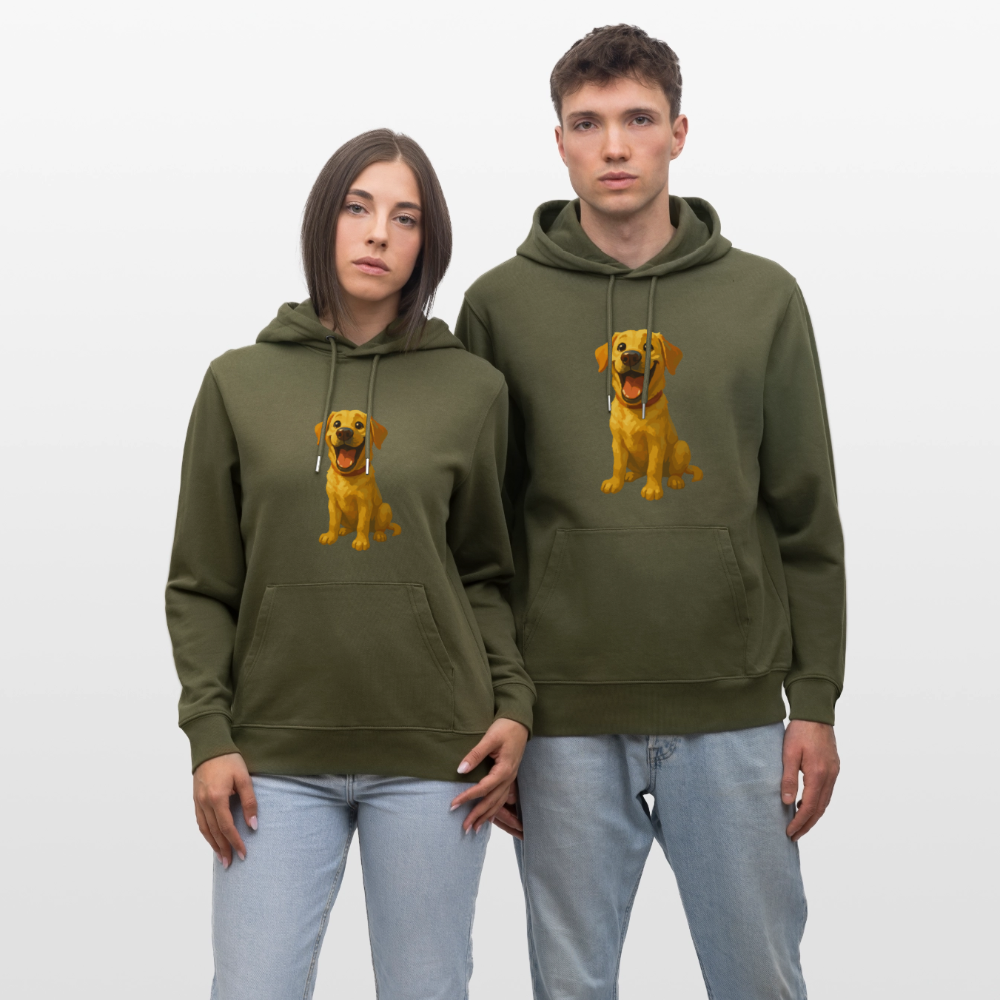 Labrador Hoodie – Lachender Cartoon Hund | Lustiges Geschenk für Hundebesitzer, Labrador-Fans und Hundefreunde - Khaki Grün