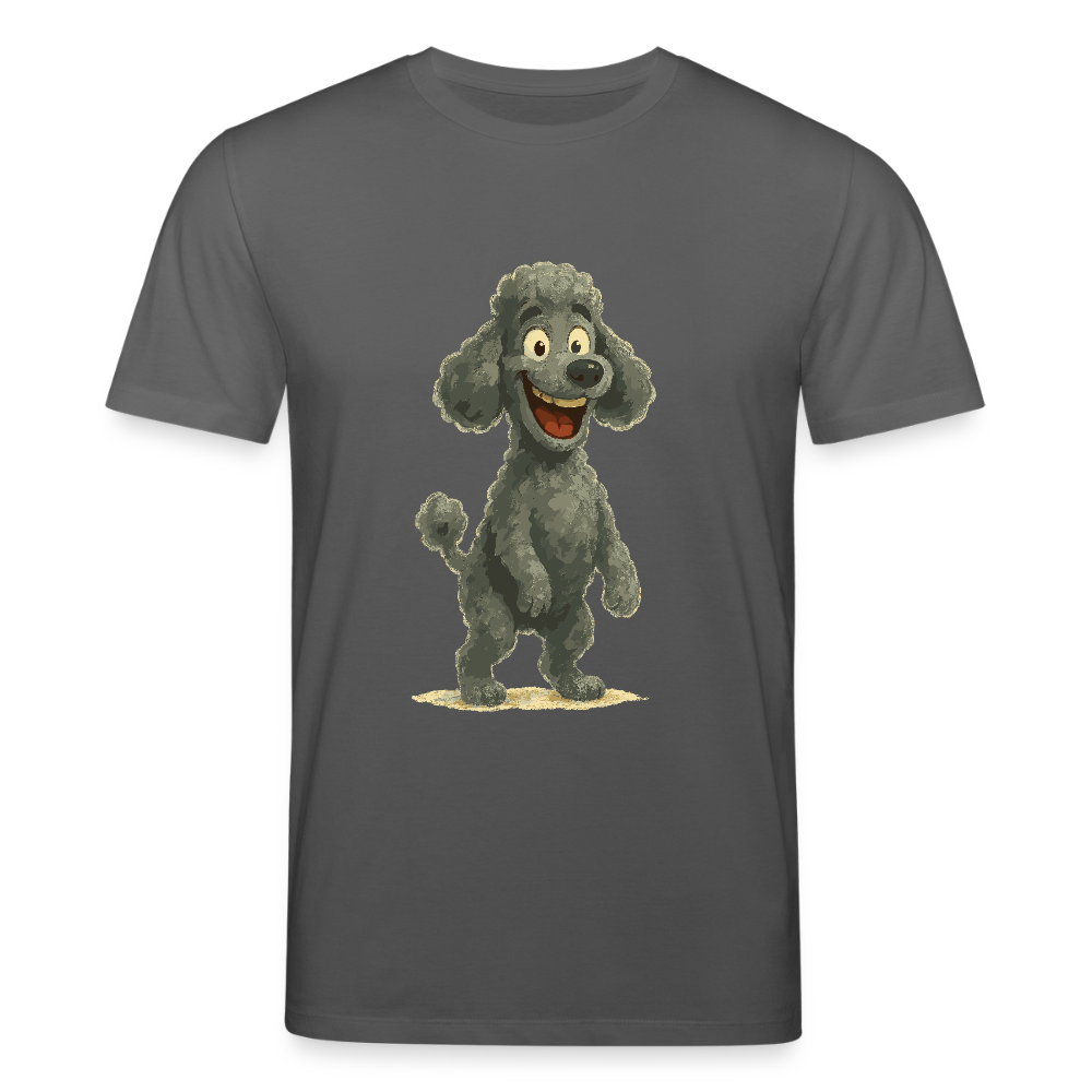 Pudel T-Shirt mit breitem Grinsen Lustiger Cartoon – Witziges Hunde Design für Pudel Fans und Hundeliebhaber - Anthrazit