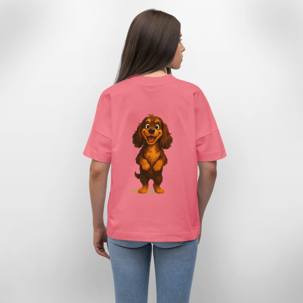 Cocker Spaniel Oversized breit grinsend – Lustiger Cartoon Hund, fröhliches Motiv für Hundeliebhaber und Tierfreunde - Pink