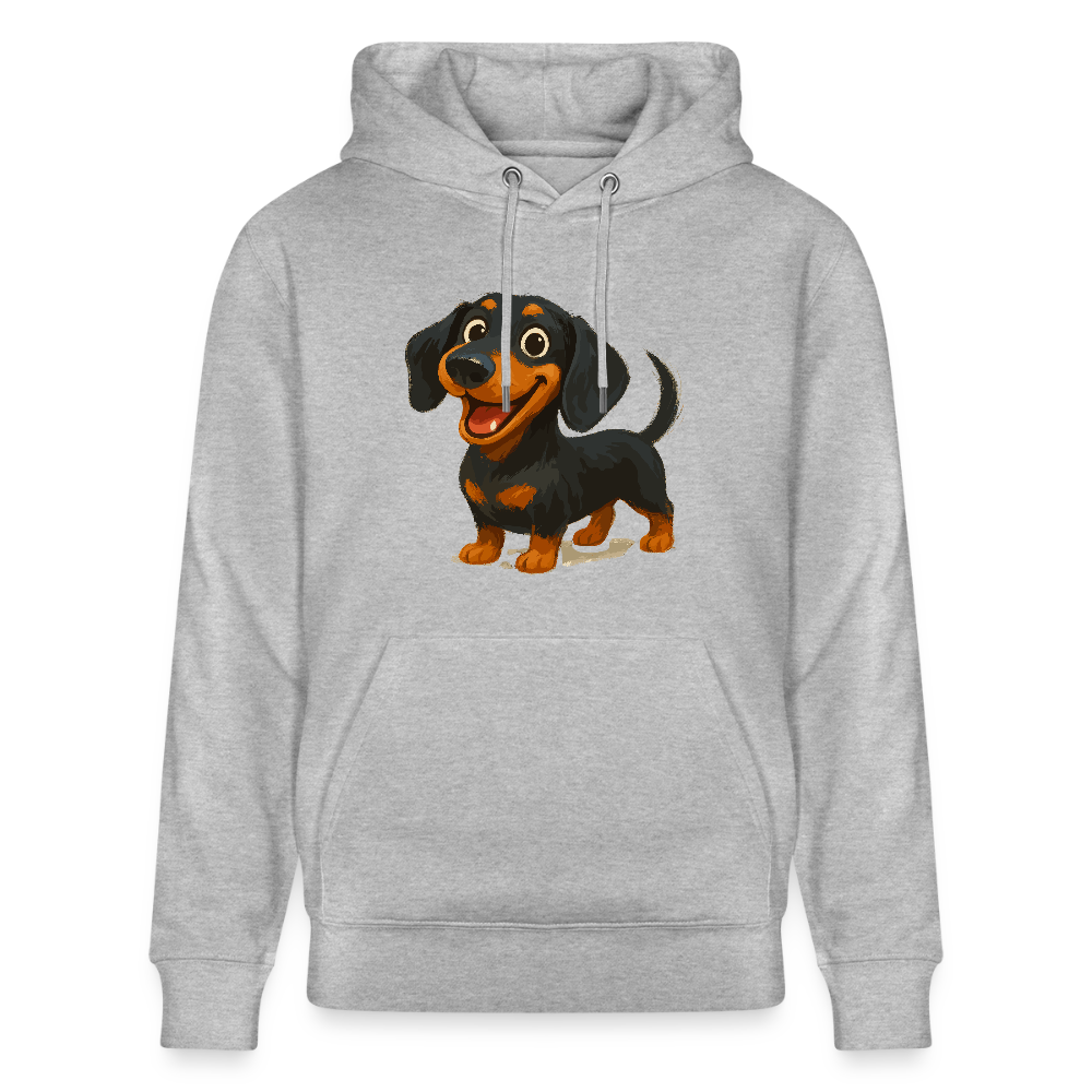 Dackel Hoodie – Fröhlicher Cartoon Dachshund | Niedlicher Hund Pullover Geschenk für Hundefans - Grau meliert
