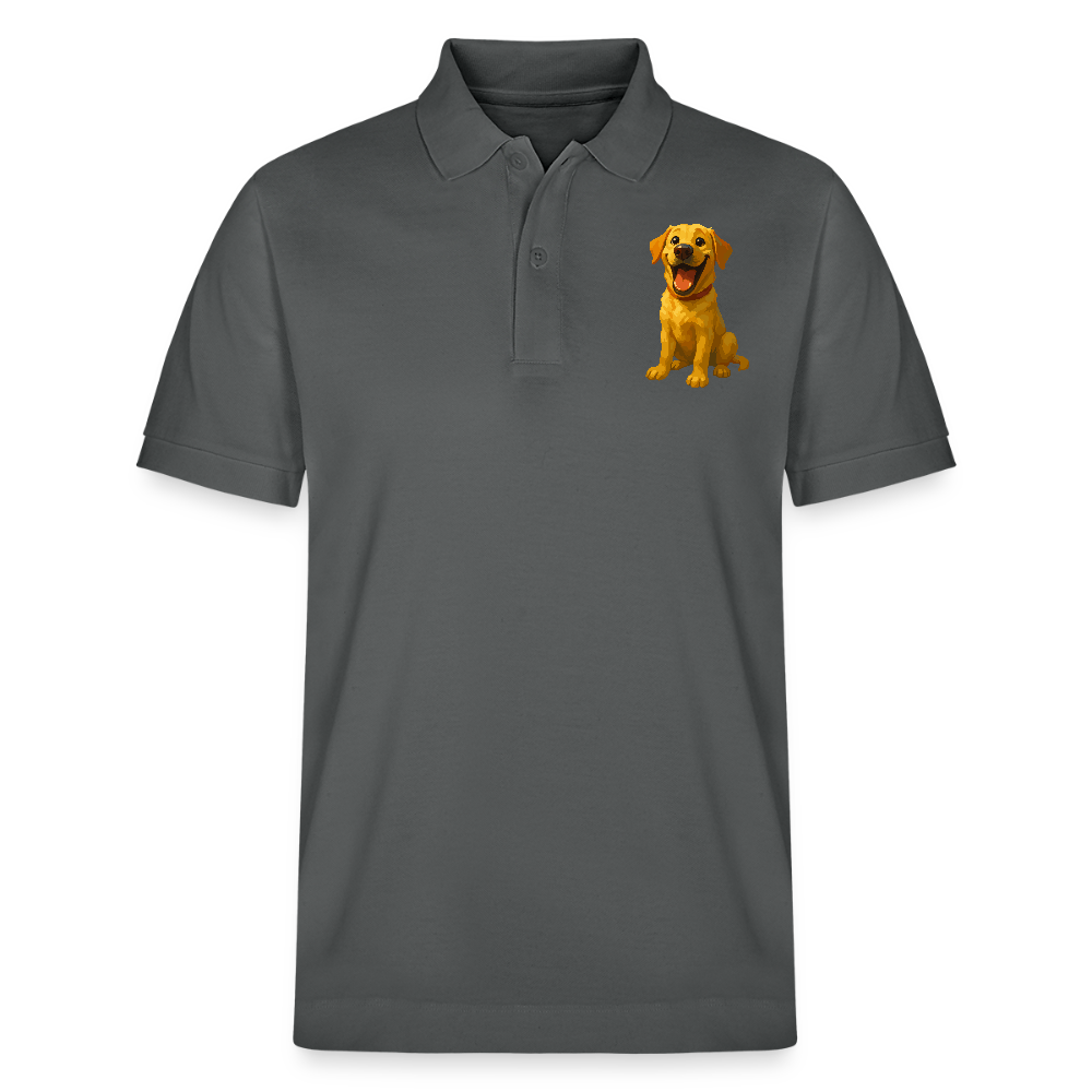Labrador Poloshirt – Lachender Cartoon Hund | Lustiges Geschenk für Hundebesitzer, Labrador-Fans und Hundefreunde - Anthrazit