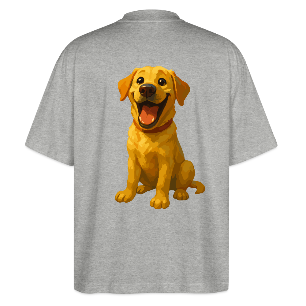 Labrador Oversized – Lachender Cartoon Hund | Lustiges Geschenk für Hundebesitzer, Labrador-Fans und Hundefreunde - Grau meliert