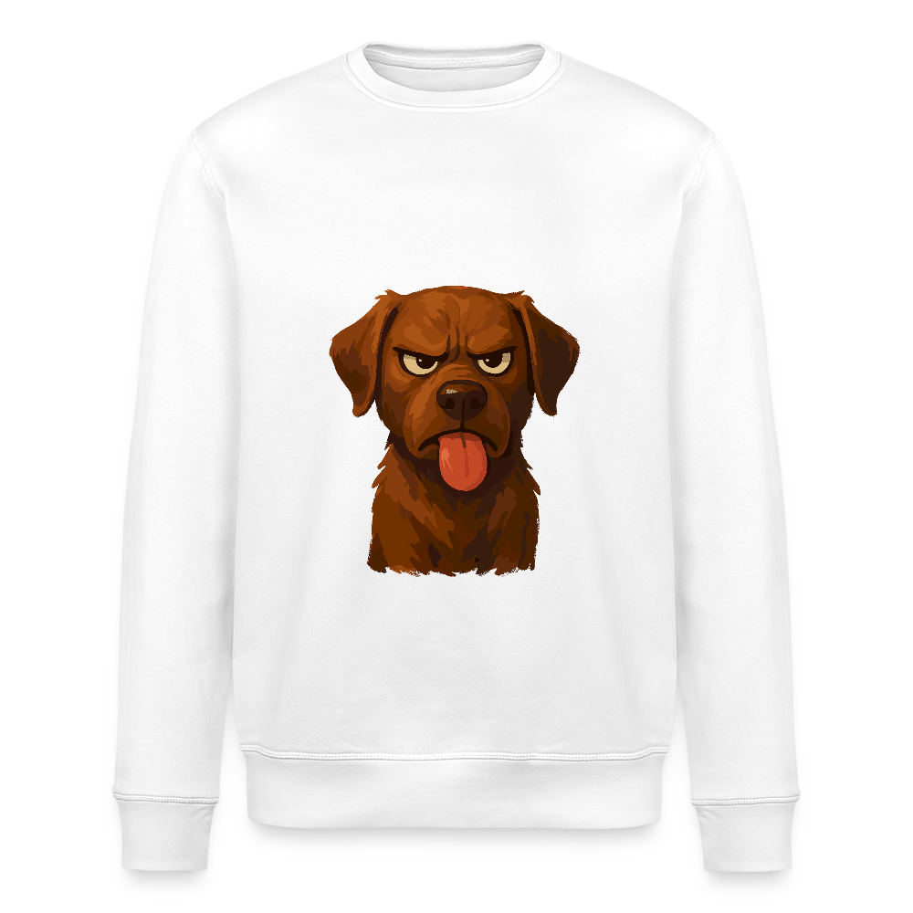 Labrador Sweatshirt – Frecher Cartoon Hund mit Zunge | Lustiges Geschenk für Hundefans und Hundebesitzer - Weiß
