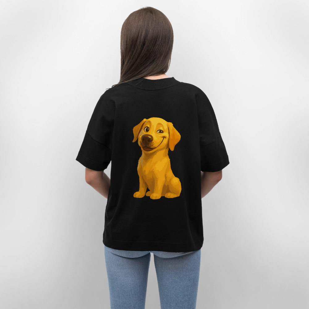Labrador Oversized – Grinsender Cartoon Hund | Lustiges Geschenk für Hundebesitzer, Hundefans und Labrador-Liebhaber - Schwarz
