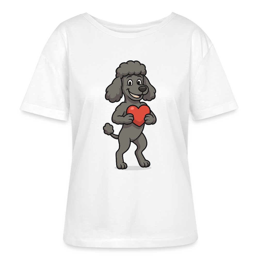 Pudel Shirt mit Herz Cartoon – Liebevolles Hunde Motiv für Valentinstag, Geschenke und Hundeliebhaber - Weiß