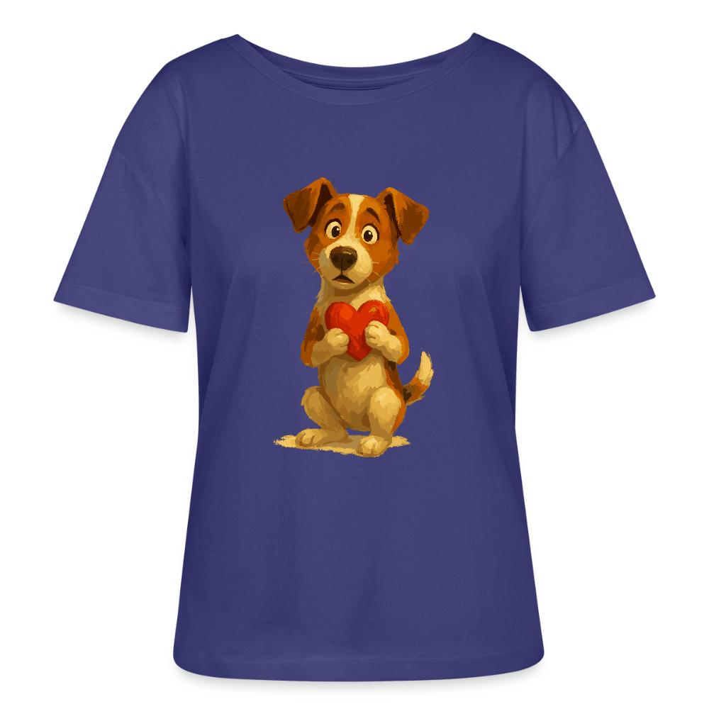 Jack Russell Terrier Shirt mit Herz – süßes Cartoon Motiv, liebevoller Hund, Geschenkidee für Valentinstag und Hundeliebhaber - Dämmerung