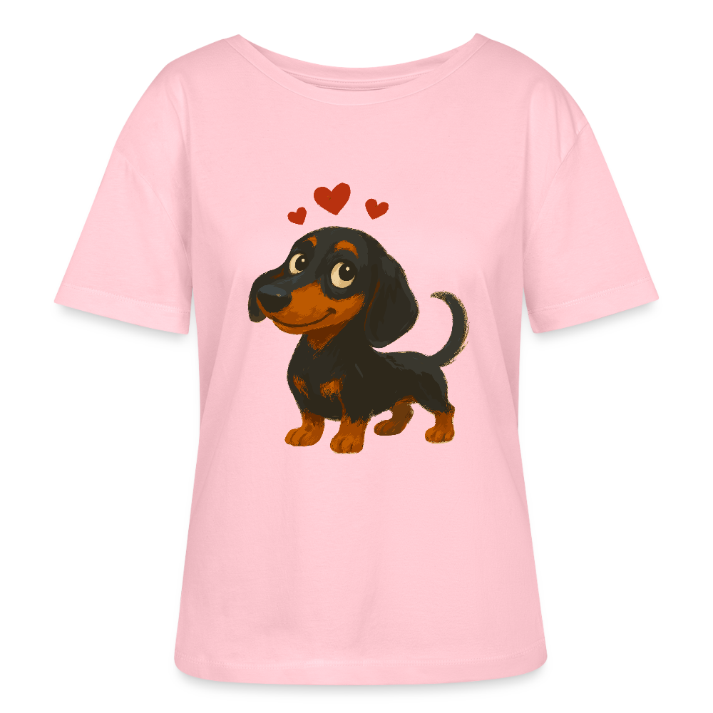 Dackel Shirt – Verliebter Cartoon Dachshund | Süßer Hund Pullover Geschenk mit Herzen für Valentinstag & Hundefans - Hellrosa
