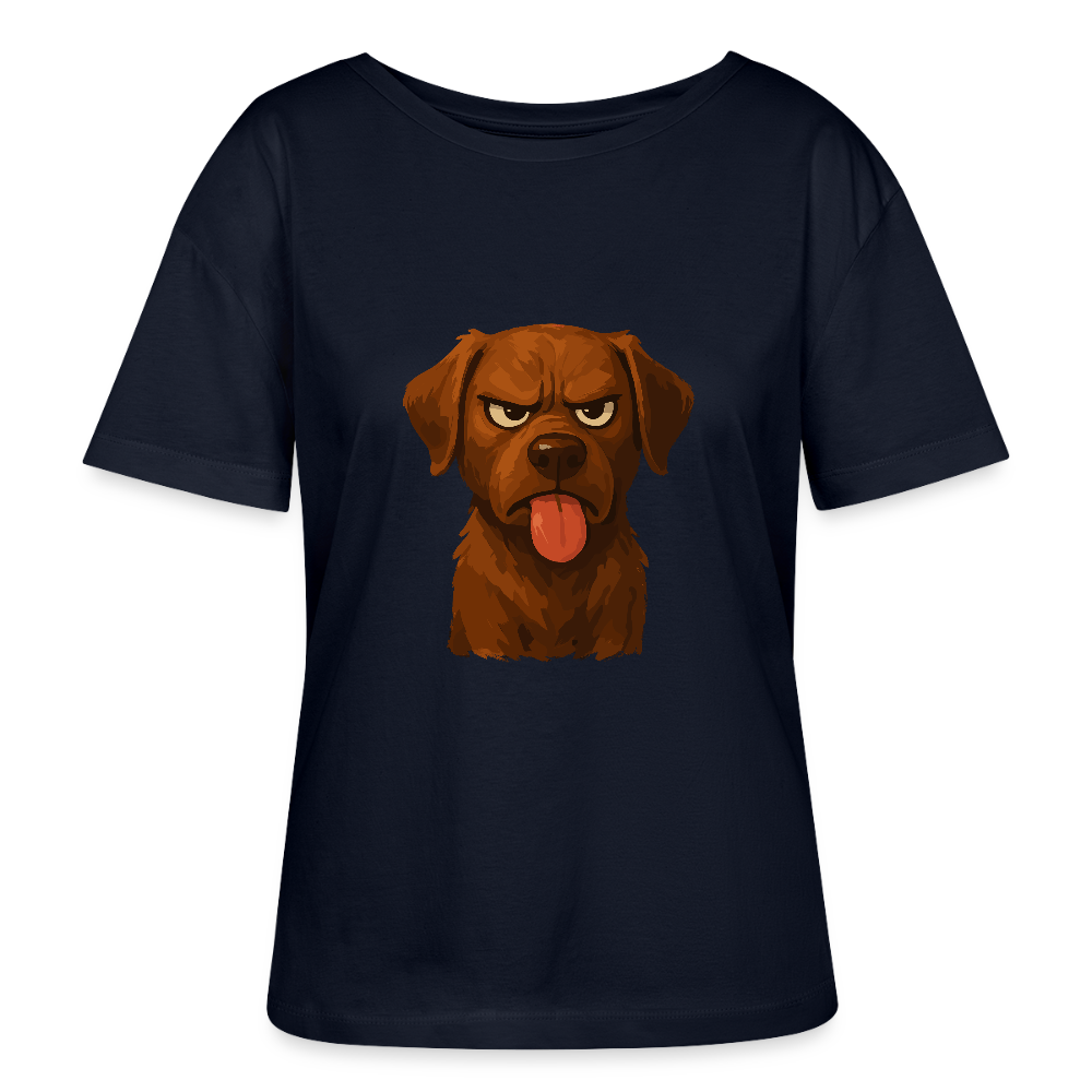Labrador Shirt – Frecher Cartoon Hund mit Zunge | Lustiges Geschenk für Hundefans und Hundebesitzer - Navy
