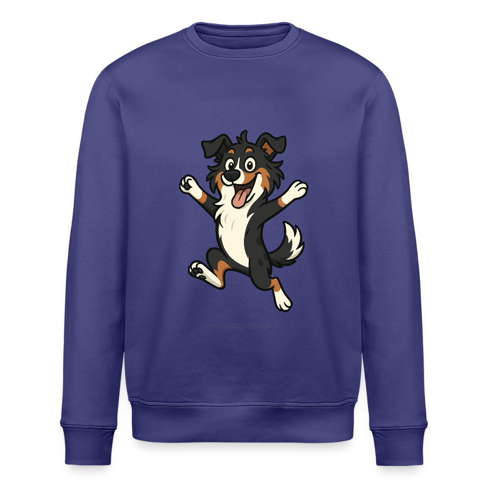 Australian Shepherd Sweatshirt Cartoon hüpfend – Fröhliches Hunde Motiv voller Freude und Energie für Hundeliebhaber und Geschenkideen - Dämmerung