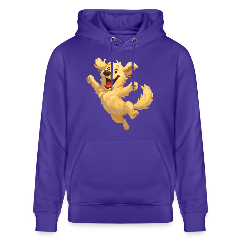 Golden Retriever Hoodie Springender Cartoon – fröhliches Hundemotiv, perfektes Geschenk für Hundeliebhaber und Tierfreunde - Purple Love