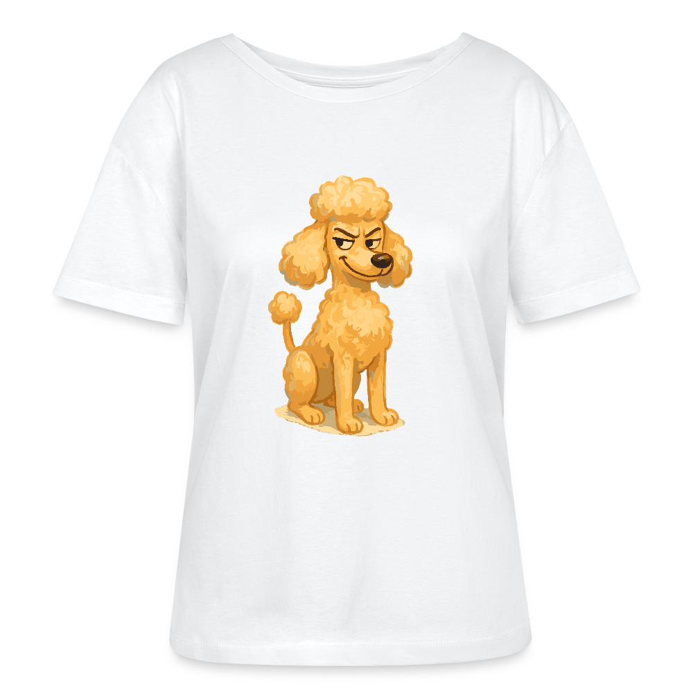 Frecher Pudel Shirt Cartoon im Malstil – Humorvolles Hundemotiv für Tierfreunde und Geschenkidee für Hundeliebhaber - Weiß