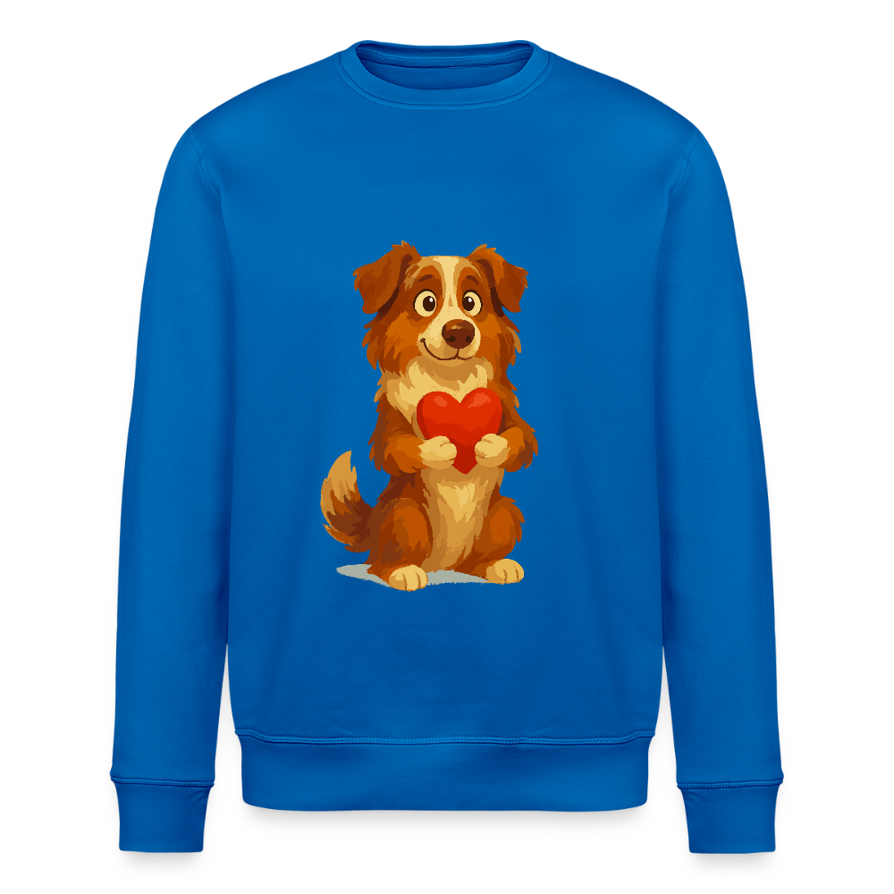 Australian Shepherd Sweatshirt Süßer Cartoon mit Herz – Liebevolles Hunde Motiv für Valentinstag, Freundschaft und Geschenkideen - Königsblau