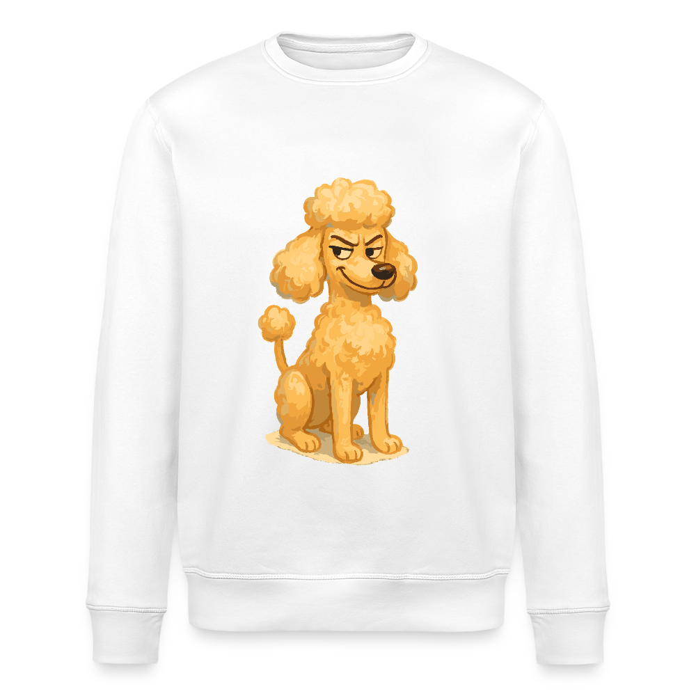 Frecher Pudel Sweatshirt Cartoon im Malstil – Humorvolles Hundemotiv für Tierfreunde und Geschenkidee für Hundeliebhaber - Weiß