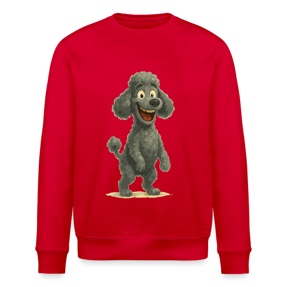 Pudel Sweatshirt mit breitem Grinsen Lustiger Cartoon – Witziges Hunde Design für Pudel Fans und Hundeliebhaber - Rot