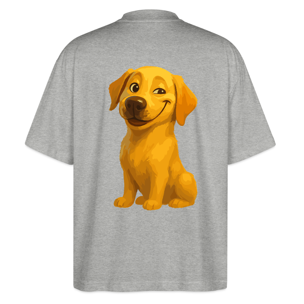 Labrador Oversized – Grinsender Cartoon Hund | Lustiges Geschenk für Hundebesitzer, Hundefans und Labrador-Liebhaber - Grau meliert