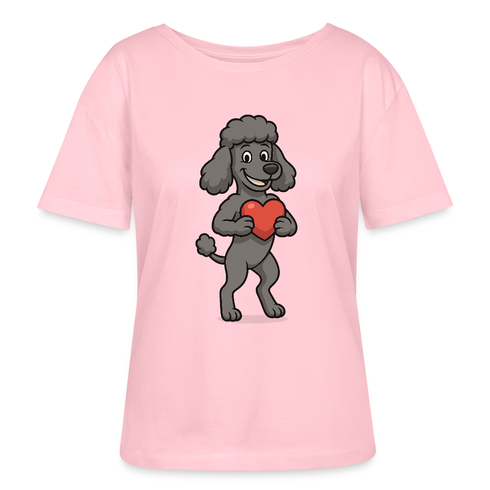 Pudel Shirt mit Herz Cartoon – Liebevolles Hunde Motiv für Valentinstag, Geschenke und Hundeliebhaber - Hellrosa