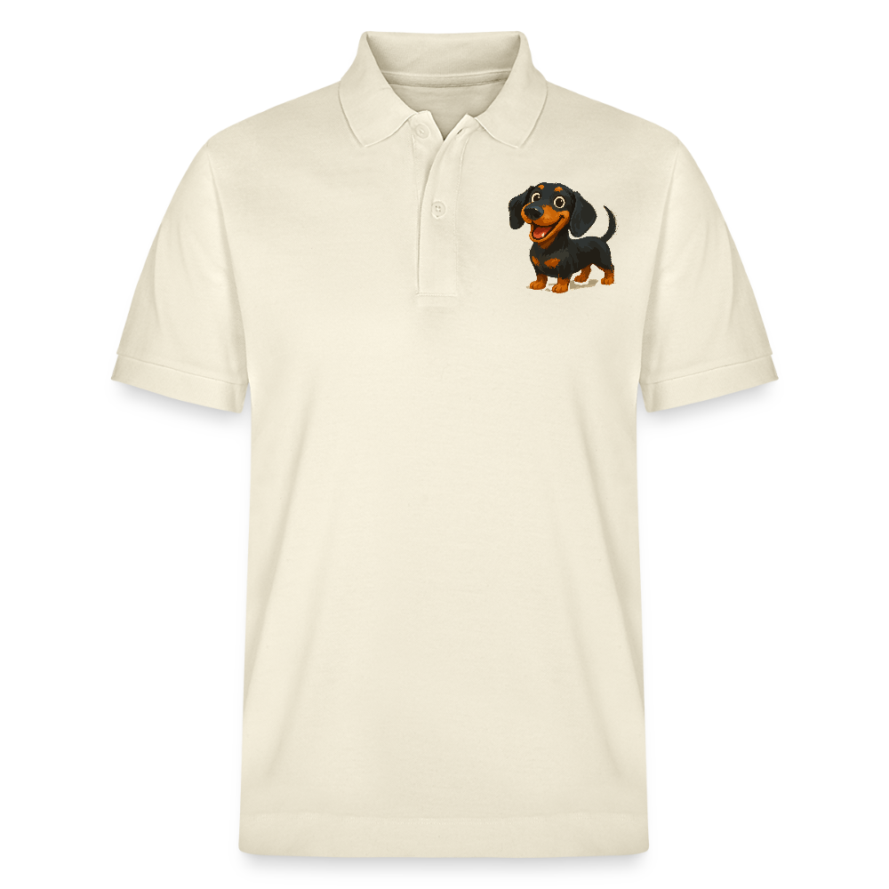 Dackel Poloshirt – Fröhlicher Cartoon Dachshund | Niedlicher Hund Pullover Geschenk für Hundefans - Weißgrau
