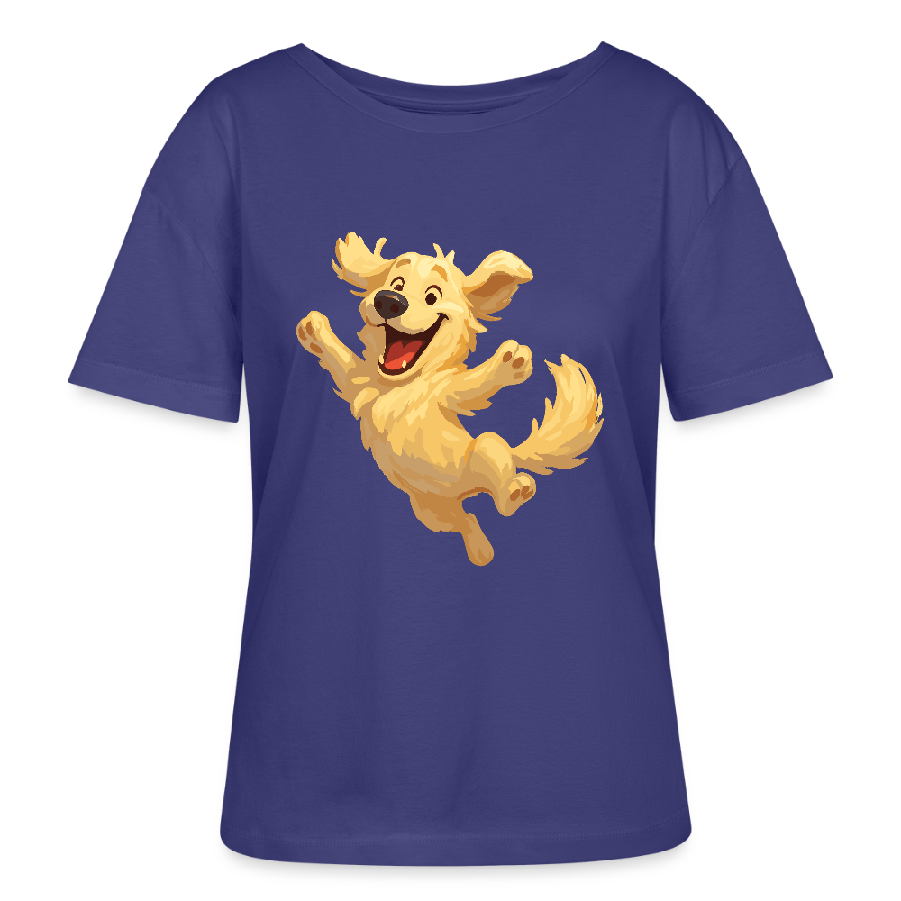 Golden Retriever Shirt Springender Cartoon – fröhliches Hundemotiv, perfektes Geschenk für Hundeliebhaber und Tierfreunde - Dämmerung
