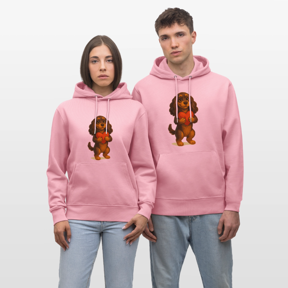 Cocker Spaniel Hoodie mit Herz – Süßer Cartoon Hund, perfektes Motiv für Valentinstag und Hundeliebhaber - Lila Traum