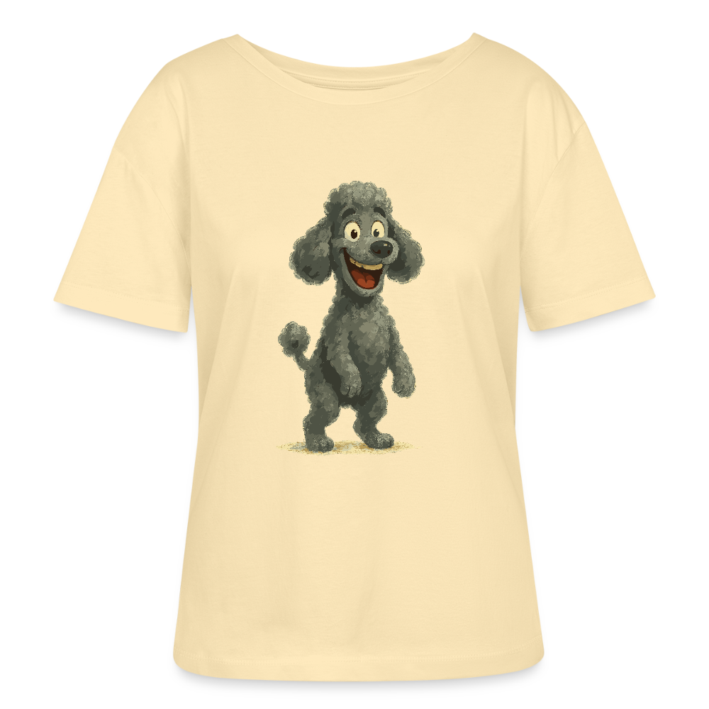 Pudel Shirt mit breitem Grinsen Lustiger Cartoon – Witziges Hunde Design für Pudel Fans und Hundeliebhaber - Creme