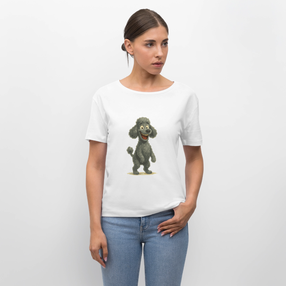 Pudel Shirt mit breitem Grinsen Lustiger Cartoon – Witziges Hunde Design für Pudel Fans und Hundeliebhaber - Weiß