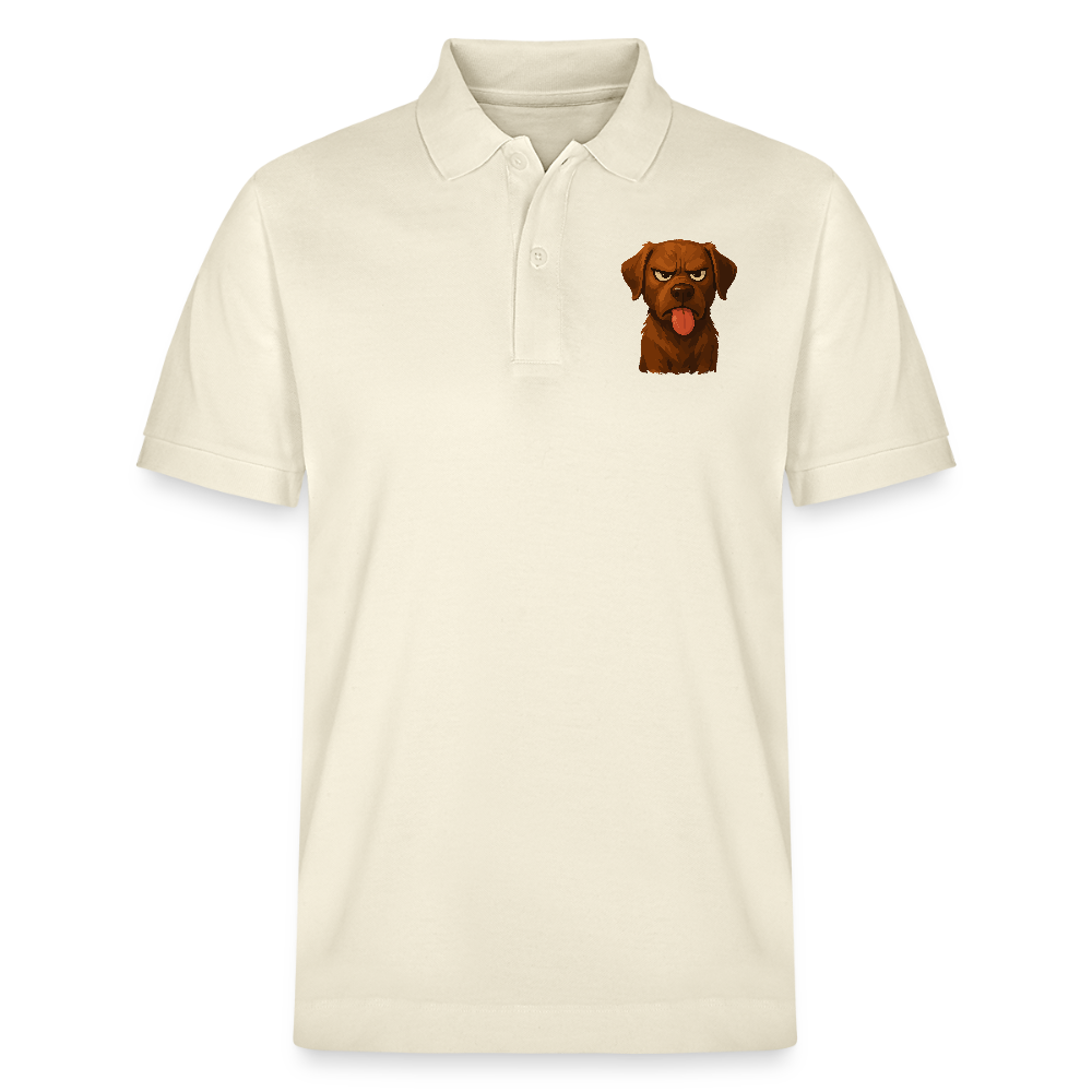 Labrador Poloshirt – Frecher Cartoon Hund mit Zunge | Lustiges Geschenk für Hundefans und Hundebesitzer - Weißgrau