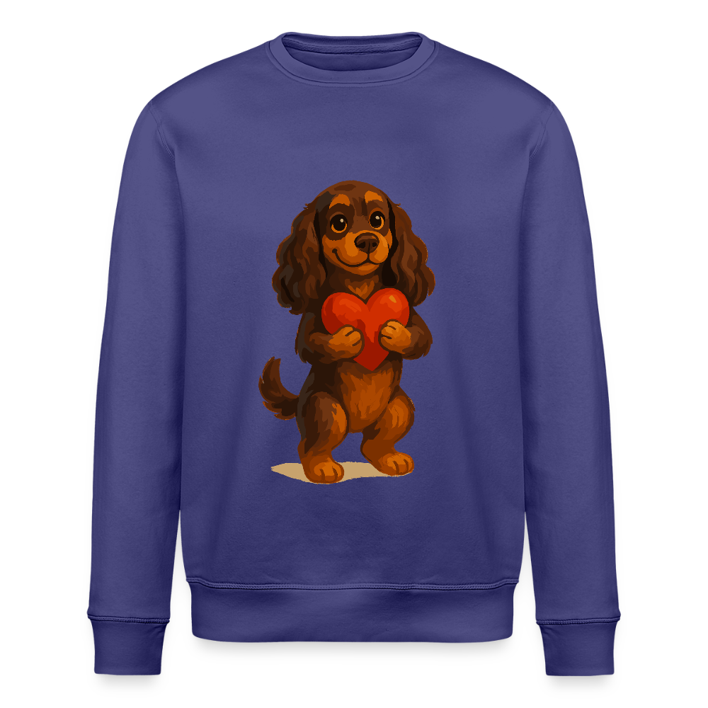 Cocker Spaniel Sweatshirt mit Herz – Süßer Cartoon Hund, perfektes Motiv für Valentinstag und Hundeliebhaber - Dämmerung