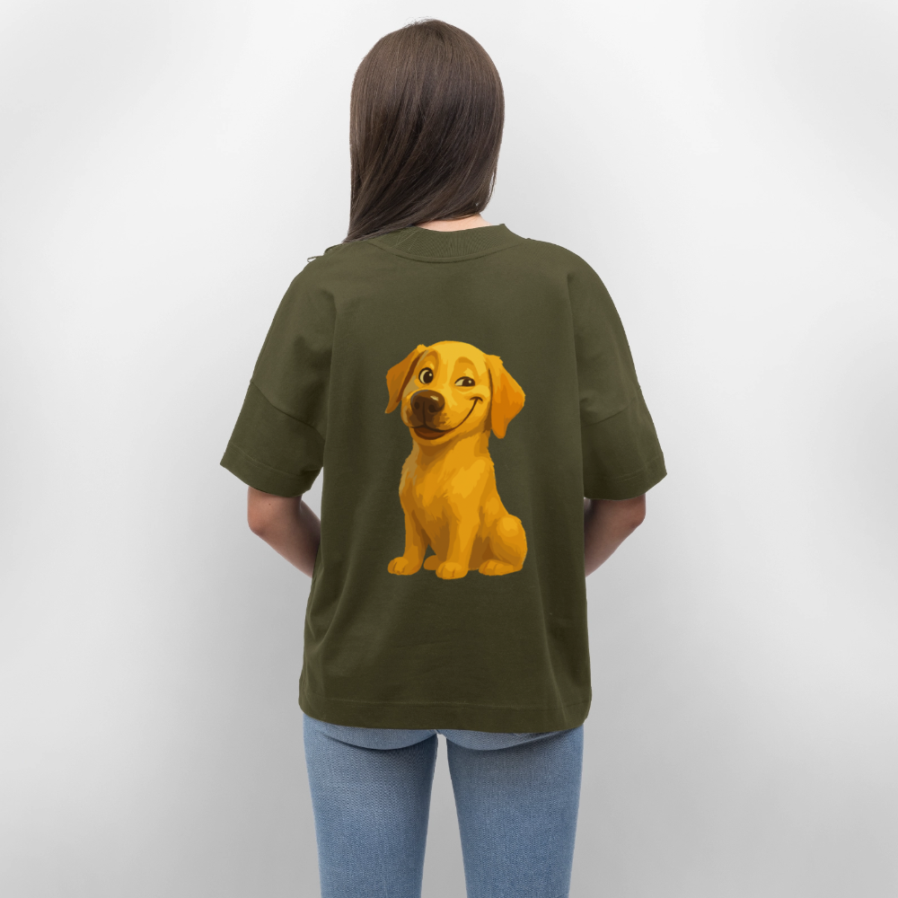 Labrador Oversized – Grinsender Cartoon Hund | Lustiges Geschenk für Hundebesitzer, Hundefans und Labrador-Liebhaber - Khaki