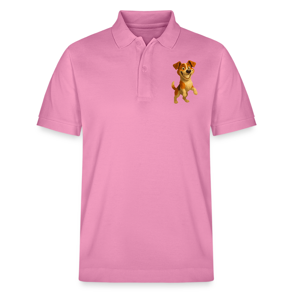 Jack Russell Terrier Poloshirt breit grinsend – süßer Cartoon Hund, lustiges Motiv für Hundeliebhaber & Geschenkidee für Tierfreunde - Blasenrosa