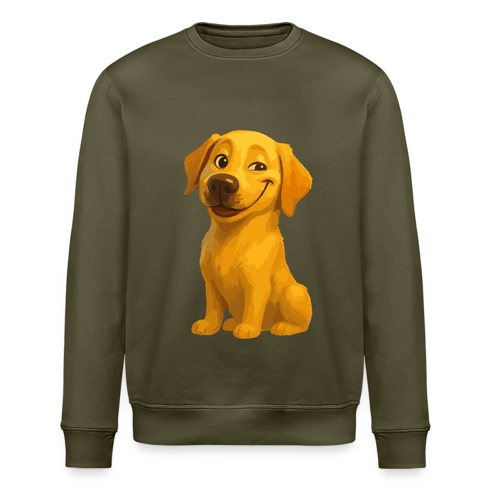 Labrador Sweatshirt – Grinsender Cartoon Hund | Lustiges Geschenk für Hundebesitzer, Hundefans und Labrador-Liebhaber - Khaki