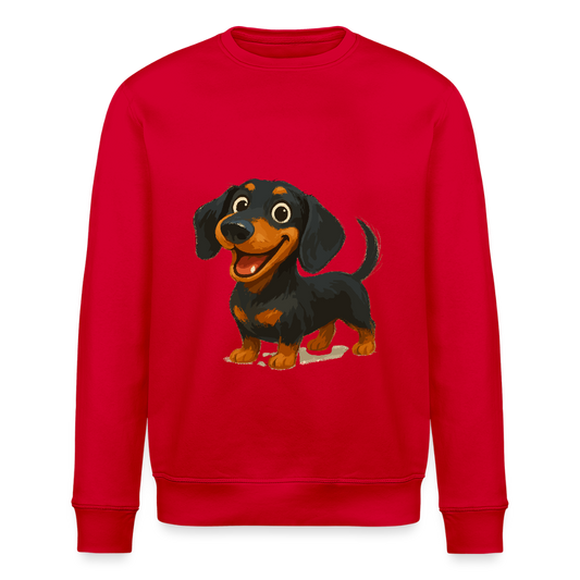 Dackel Sweatshirt – Fröhlicher Cartoon Dachshund | Niedlicher Hund Pullover Geschenk für Hundefans - Rot