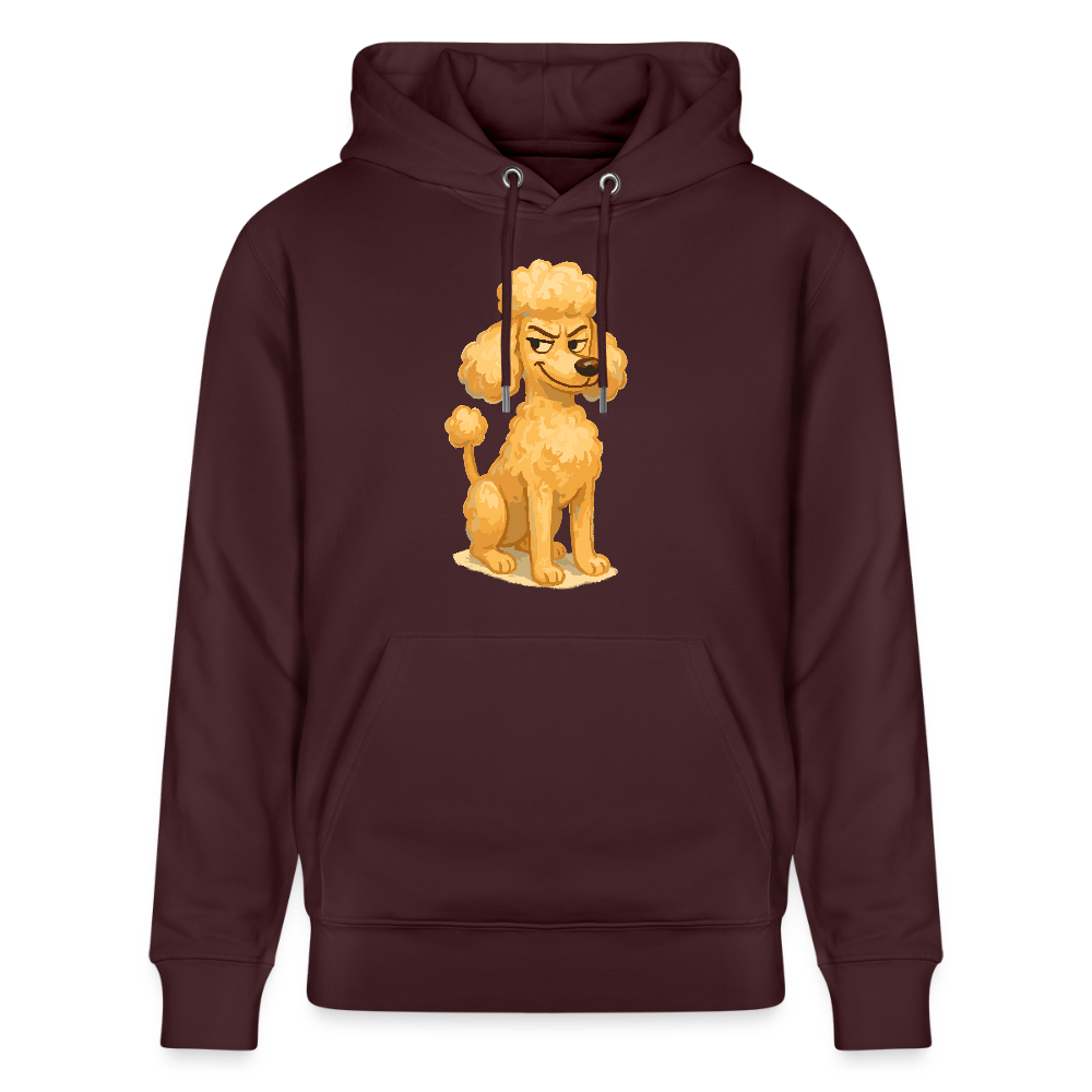 Frecher Pudel Hoodie Cartoon im Malstil – Humorvolles Hundemotiv für Tierfreunde und Geschenkidee für Hundeliebhaber - Maroon