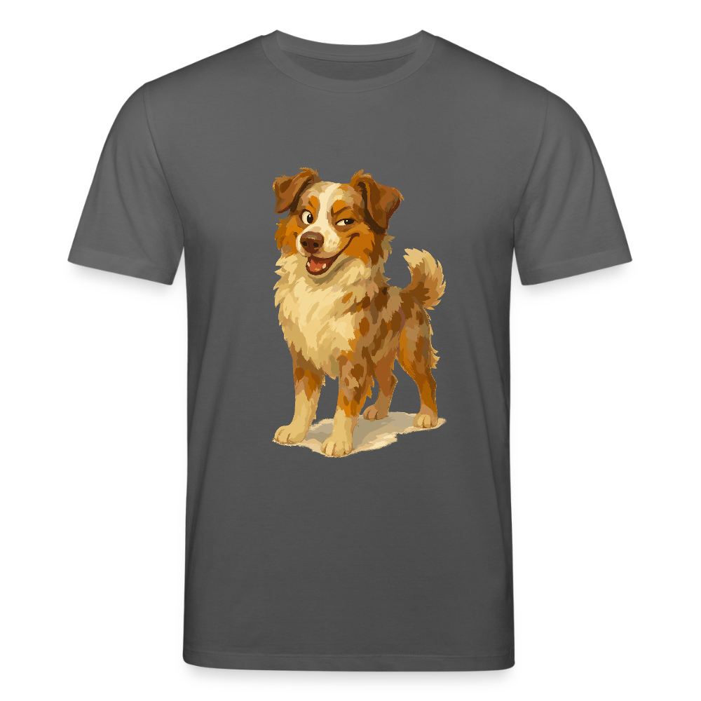 Australian Shepherd T-Shirt Frecher Cartoon mit verschmitztem Grinsen – Humorvolles Hunde Motiv für Tierfreunde und Geschenkideen - Anthrazit