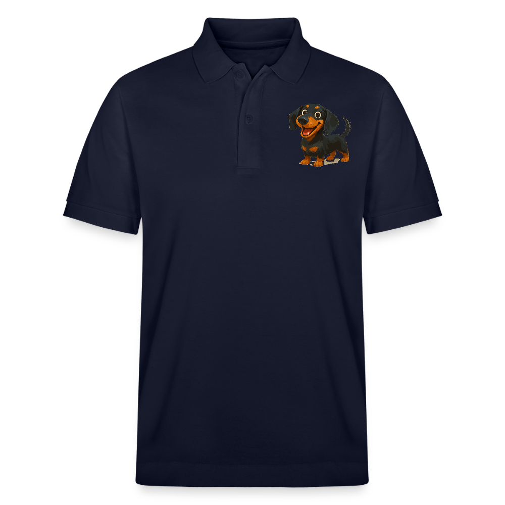 Dackel Poloshirt – Fröhlicher Cartoon Dachshund | Niedlicher Hund Pullover Geschenk für Hundefans - Navy