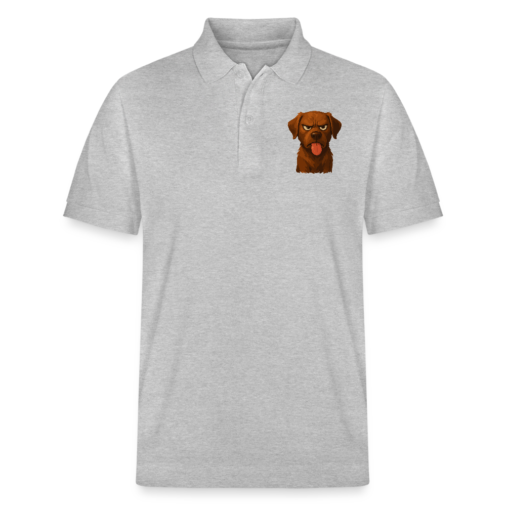 Labrador Poloshirt – Frecher Cartoon Hund mit Zunge | Lustiges Geschenk für Hundefans und Hundebesitzer - Grau meliert