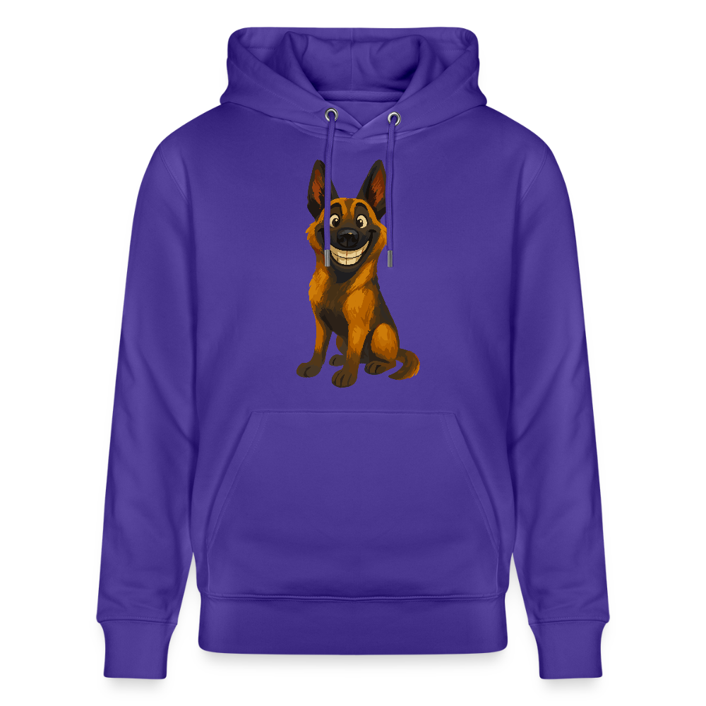 Malinois Hoodie Grinsender Cartoon – lustiger Belgischer Schäferhund im gemalten Stil als humorvolles Hunde Motiv für Hundeliebhaber - Purple Love