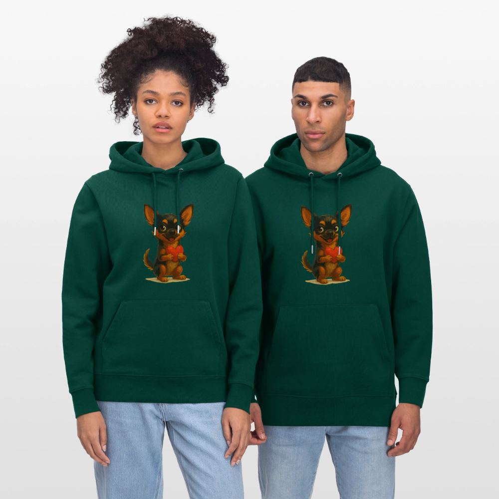 Chihuahua Hoodie Cartoon Hund mit Herz – süßes Tiermotiv, Geschenkidee für Hundefans, Valentinstag und romantische Anlässe - Forest