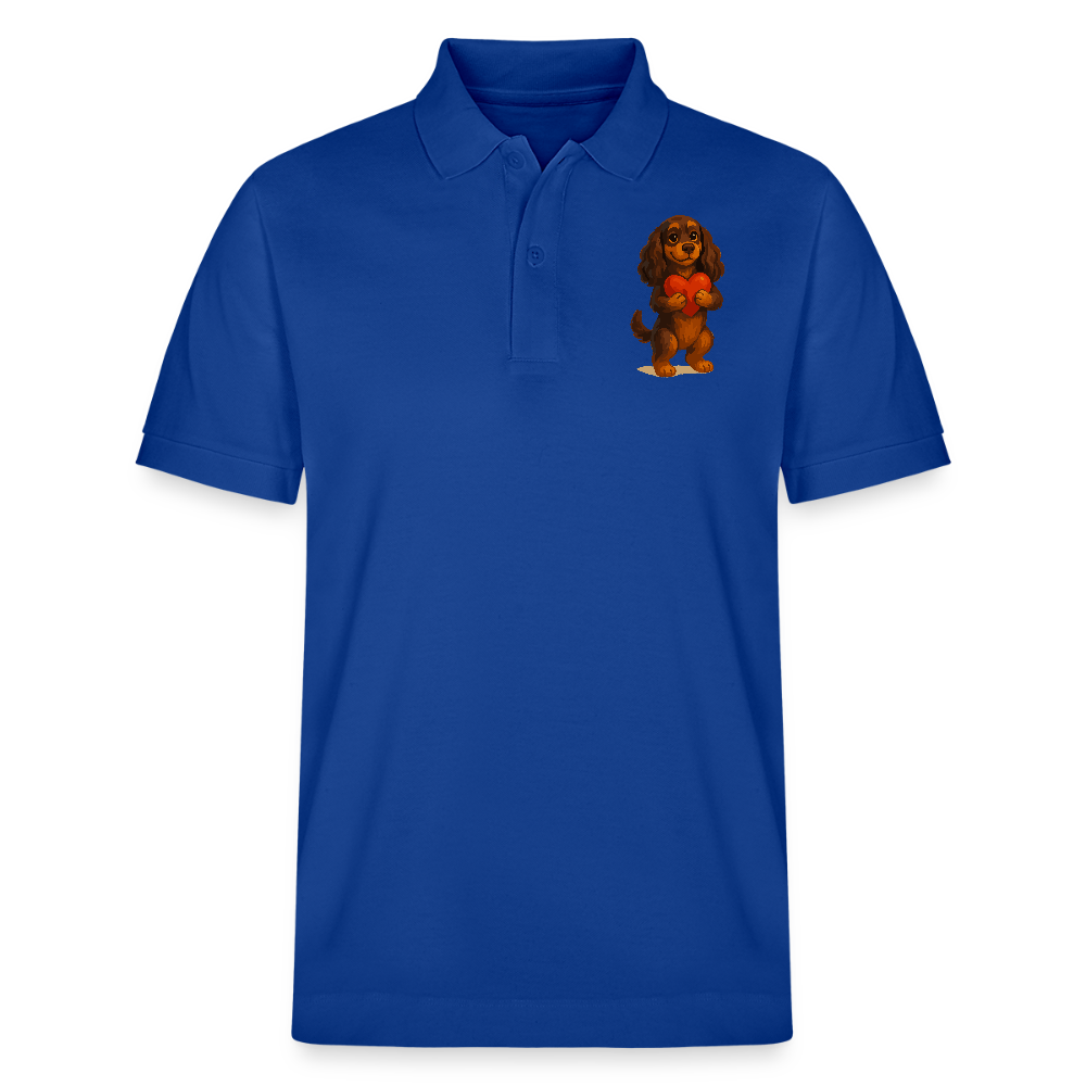 Cocker Spaniel Poloshirt mit Herz – Süßer Cartoon Hund, perfektes Motiv für Valentinstag und Hundeliebhaber - Dunkelblau