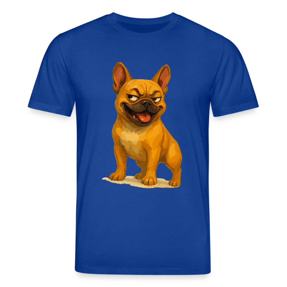 Französische Bulldogge T-Shirt - Frecher Cartoon mit verschmitztem Grinsen – Humorvolles Hunde Motiv für Tierfreunde und Geschenkideen - Dunkelblau