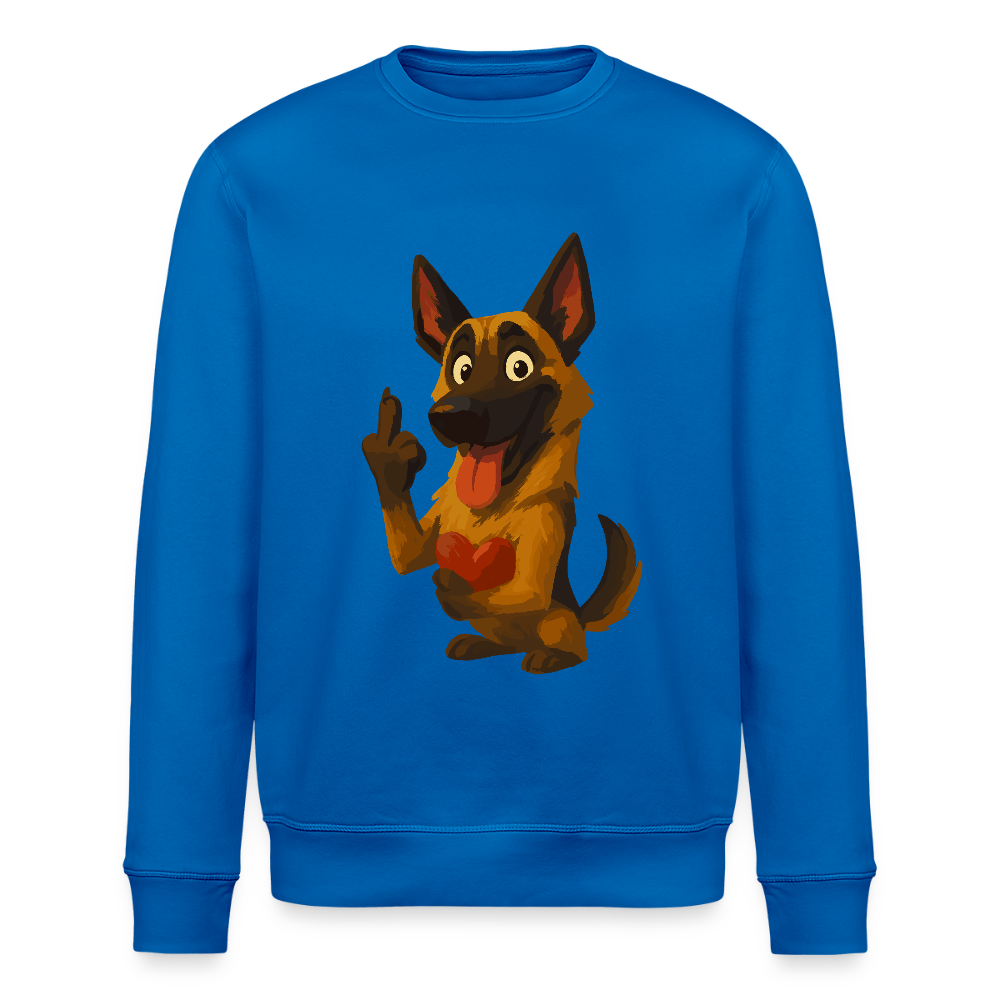 Frecher Malinois Sweatshirt mit Herz – witziges und provokantes Hunde Cartoon Motiv für Hundeliebhaber mit Sinn für Humor - Königsblau